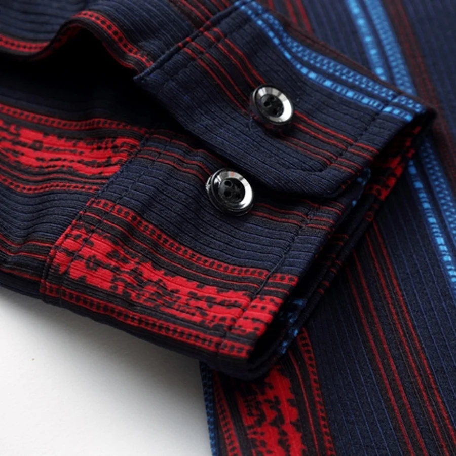 Мужская хлопковая рубашка в полоску с длинным рукавом свободного покроя|cotton dress