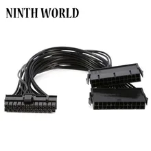 Atx 30cm 24 pinos dupla fonte de alimentação psu cabo de extensão synchronous para computador conector de cabo para mineração 24pin 20 + 4pin
