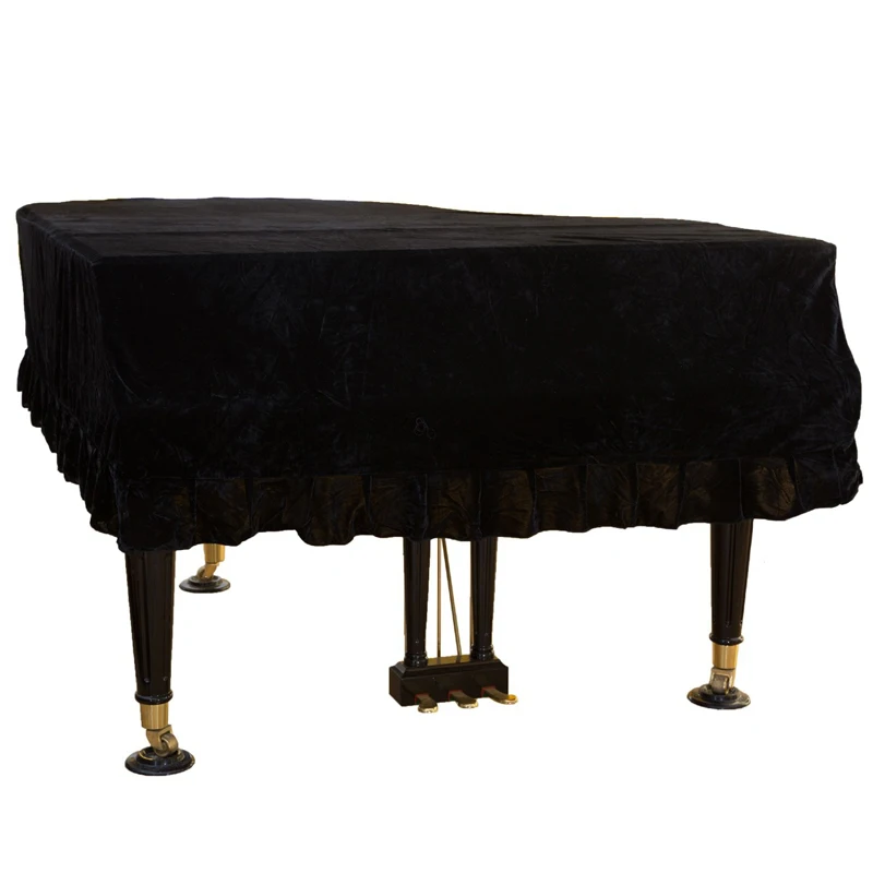 Thicken Grand Piano Cover Pleuche 1 PCS Dust Proof Home Texile Gold Velvet Cloth Cover Trigon Piano Accessories Cover 5
