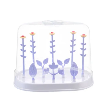 

4 Color Baby Bottle Drying Rack Flower Tree Dryer Bottles With Lids Detachable Baby Feeding Bottle Holder Baby Pacifier Shelf
