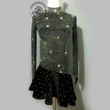 Стиль Костюмы для латинских танцев сексуальные камни с длинными рукавами латинские танцевальные платья для женщин латинские танцевальные платья A91 S-4XL