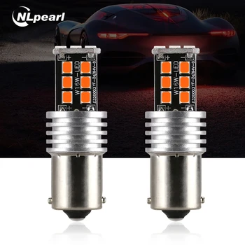 

NLpearl 2x Signal Lamp P21W 1156 Led Canbus Turn Signal Light PY21W Bau15s Led Bulbs R5W 15 2835SMD Brake Light Reverse Light