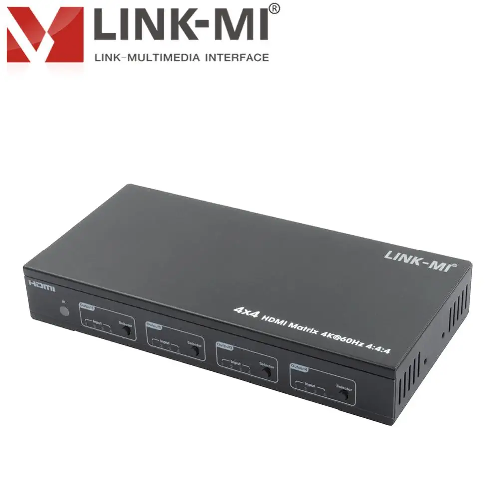 LINK-MI LM-MX09B 4x4 HDMI2.0 Matrix Support 4K@60hz YUV4:4:4 18Gbps HDR 4xHDMI Input 4xHDMI output with 4xSPDIF Audio