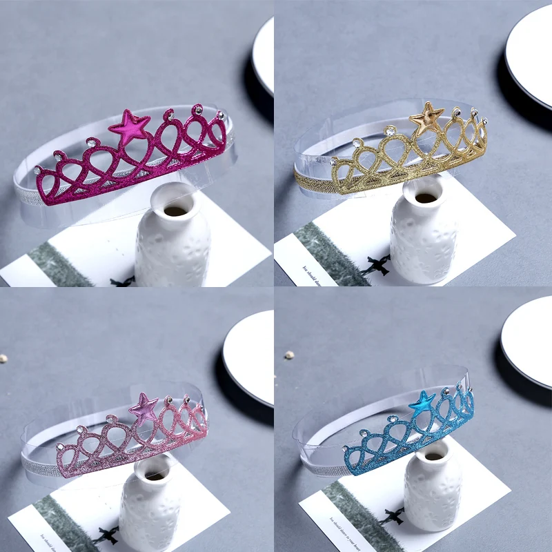 

5 Colors Infants and Young Children Baby Crown Hair Band Headwear Hundred Days Hair Accessories