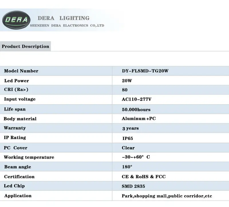 Flood Light DY-FLSMD -20w