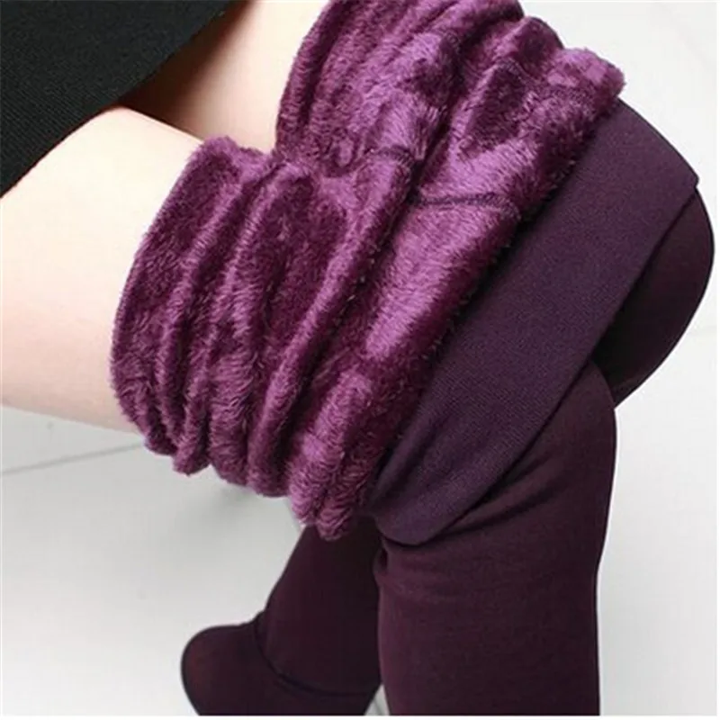 

Warm Colorful Cotton Long Pants Big Velvet Thick Leggings Women Autumn Winter Leggings Big Size Pants High Waist Pants MZ1096