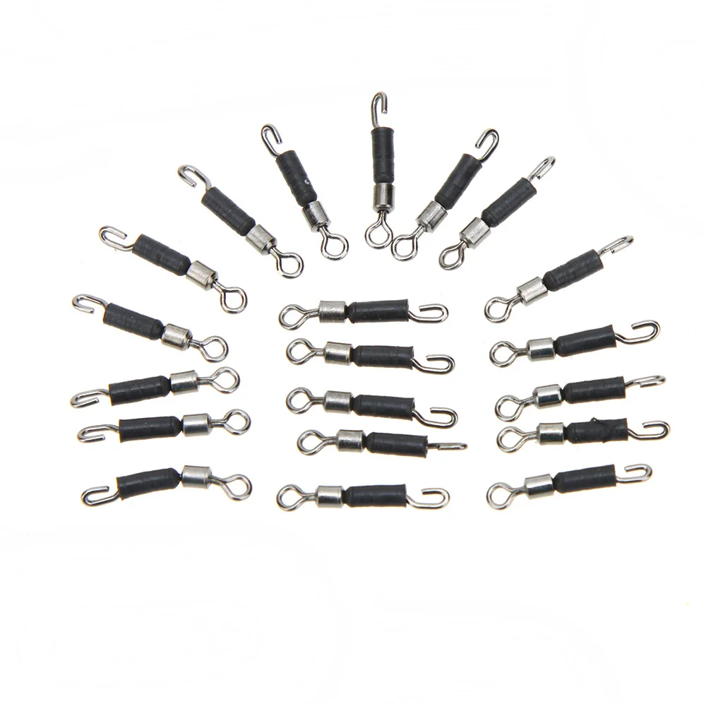 20Pcs/Set 10 12 Fishing Swivels Stainless Steel Fishing Hook Rolling
