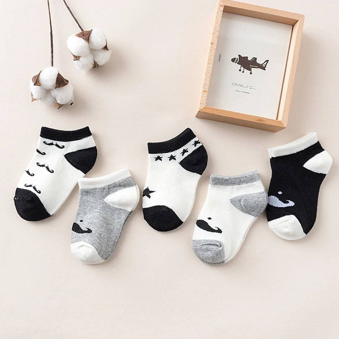 Children Boat Invisible Socks Cotton Unisex Cartoon Bear Pattern Casual Baby Kids Ankle Socks