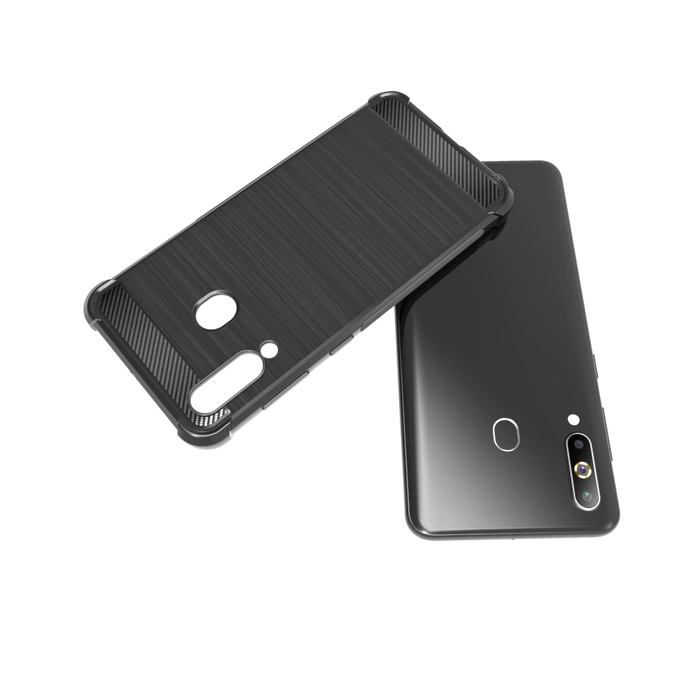 Shock Absorption Cover Soft TPU Anti Scratch Carbon Fiber Design Back Case for Samsung galaxy A60