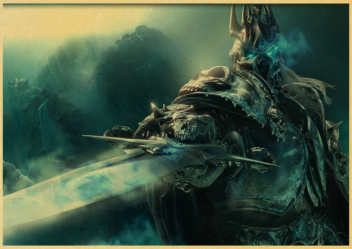 ВИНТАЖНЫЙ ПЛАКАТ World of Warcraft в стиле ретро высококачественный печатный рисунок