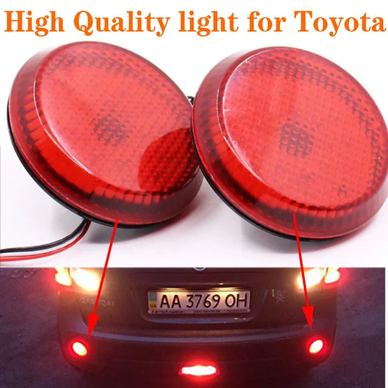 

Car LED Tail Rear Bumper Reflector Lights Round Reflective Brake Stop Lamp for Toyota Scion Sienna Corolla Nissan Qashqai Juke