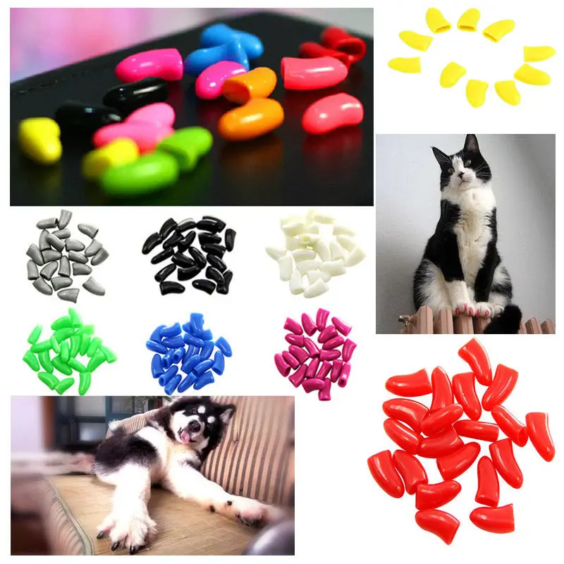 Buy 100pcs / lot Soft Pet Cat/Dogs Nail Caps Paw Claw