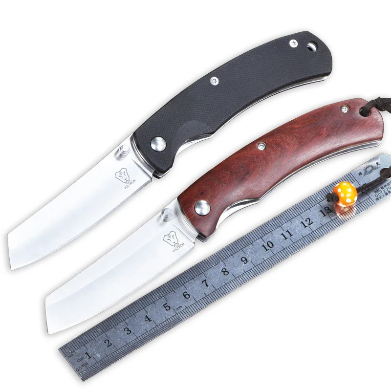 

VOLTRON V15 58HRC 9Cr18Mov blade G10 or wood handle folding knife utility survival tool outdoor camping EDC pocket folding knife