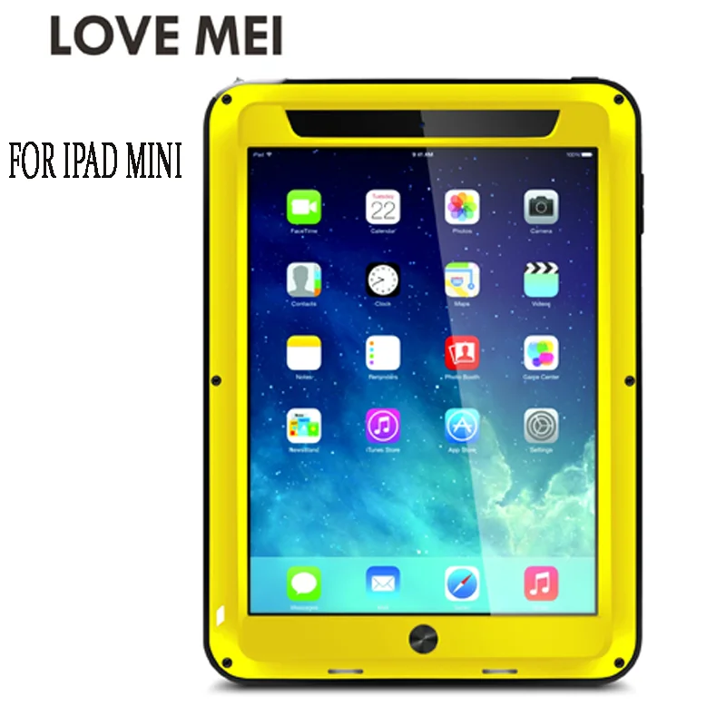 For iPad Mini 1 2 3 4 Case Original Love Mei Aluminum Cover Shockproof Case For iPad Mini 4 3 2 1 Retina Hard Waterproof Case