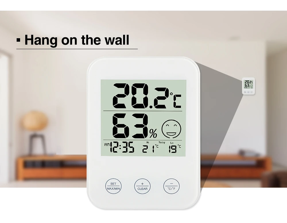 FanJu FJ718 метеостанция с измеритель температуры и влажности ЖК-дисплей комфортный дисплей Крытый термометр гигрометр цифровые настенные часы