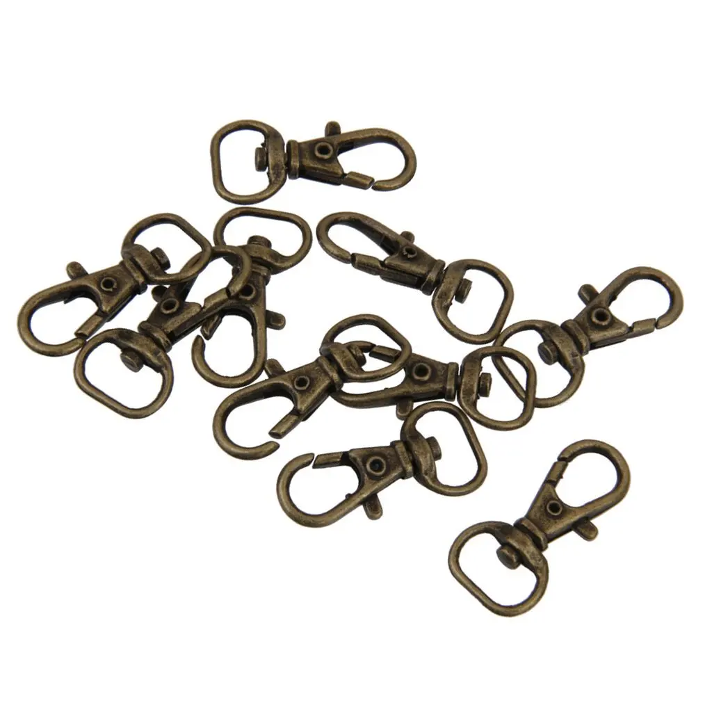 

10pcs Keyring Carabiner Clasp Metal Swivel Key Holder Bronze 3.6cm