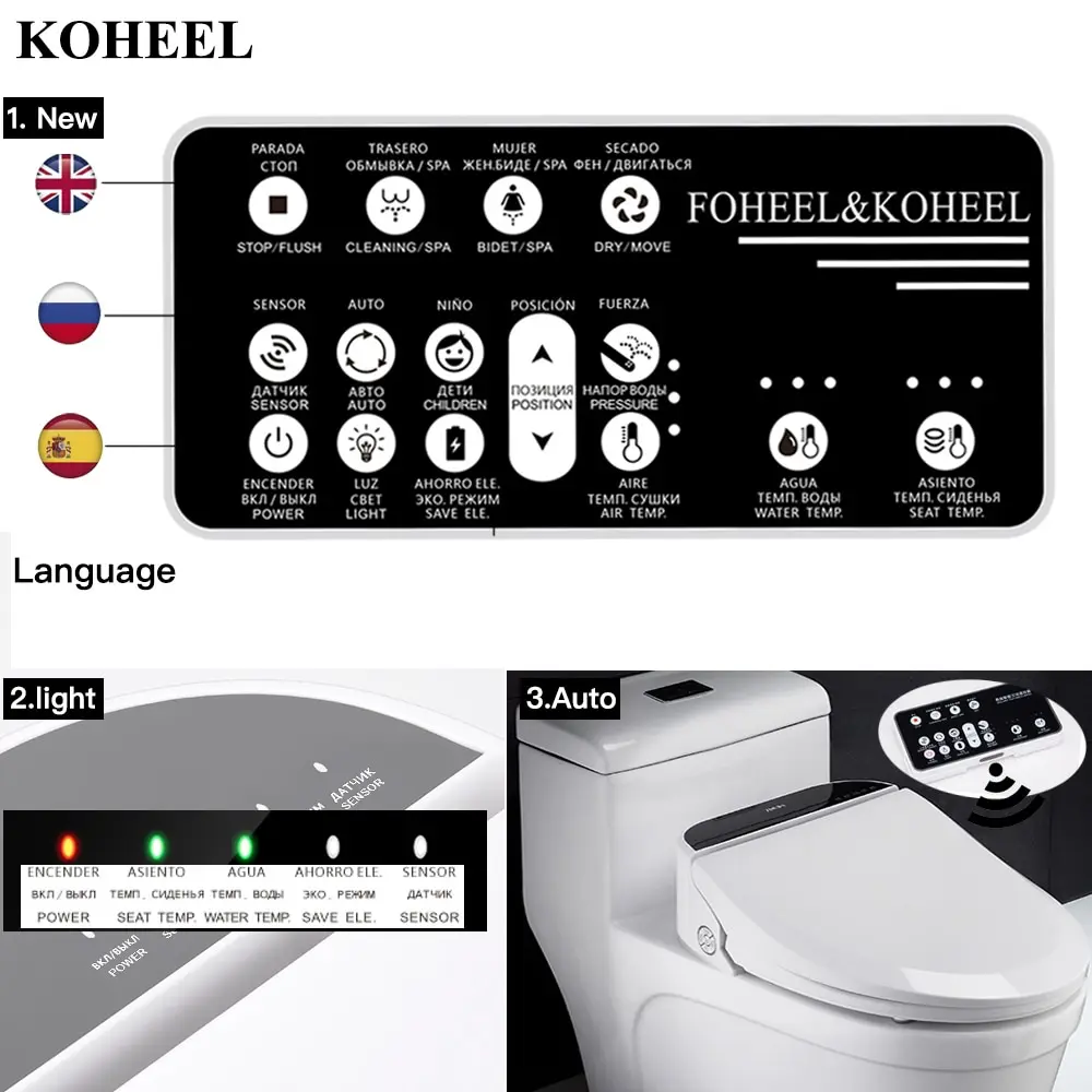 

Spanish Russian Seat Electric Intelligent Bidet Cover Heat Sits Led Light Integrated Washlet Children Baby Smart Toilet Seat