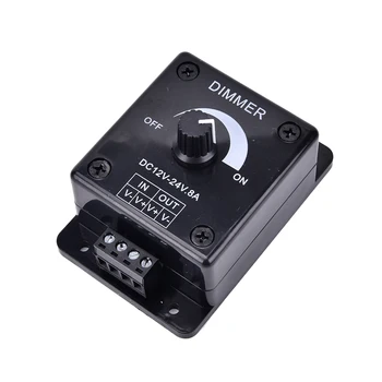 

1pcs LED Dimmer Switch DC 12V 24V 8A Adjustable Brightness Lamp Bulb Strip Driver Single Color Light Power Supply Controller