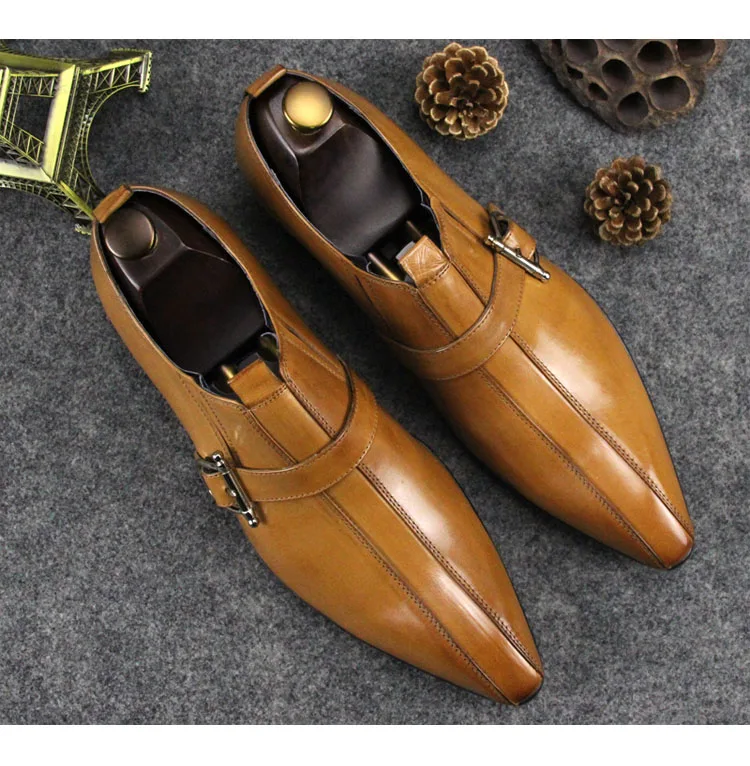 Yellow Black 2018 Pointed Toe Mens Wedding Dress Oxfords Male Fashion ...