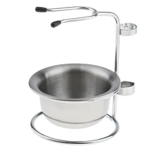 Взвешенная основа съемный сплав серебро Мужская щетка для бритья прямой держатель подставка мыльница с двойным краем