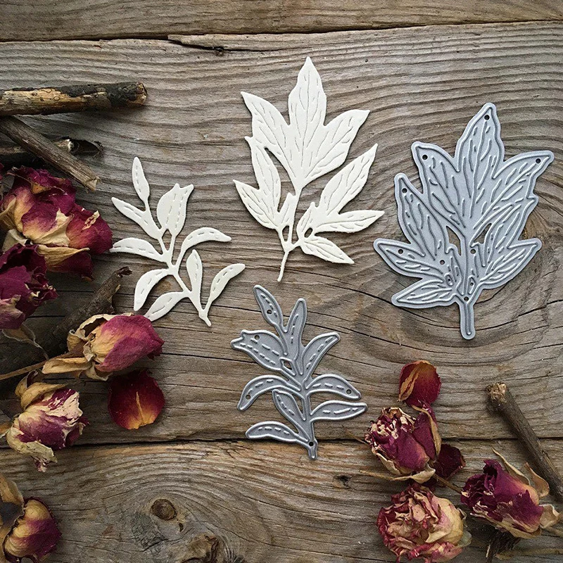 

2pcs Leaves Metal Cutting Dies for Scrapbooking DIY Card Album Embossing Card Making Paper Decor New 2019