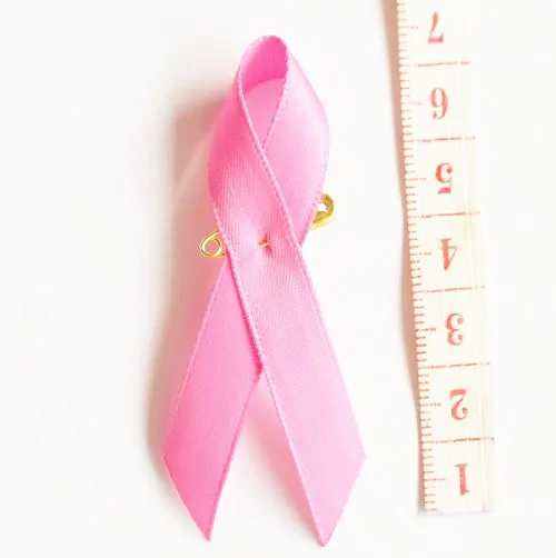 small breast cancer awareness ribbon bow pin