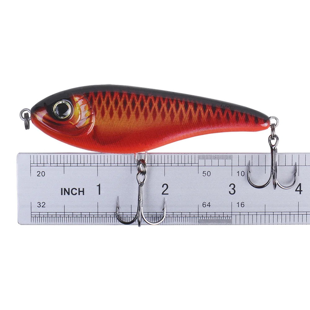 90mm 21g Color 001 to 035 Sinking Muskie Pike Jerk bait Hard Fishing Lure Jerkbait With Strengthen Treble Hooks
