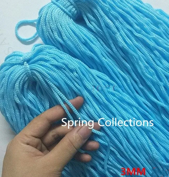 

150m/PCS Dia.3mm Polypropylene rope hammock DIY rope gift box portable backpack hollow exhibition tag badge lanyard 3colors