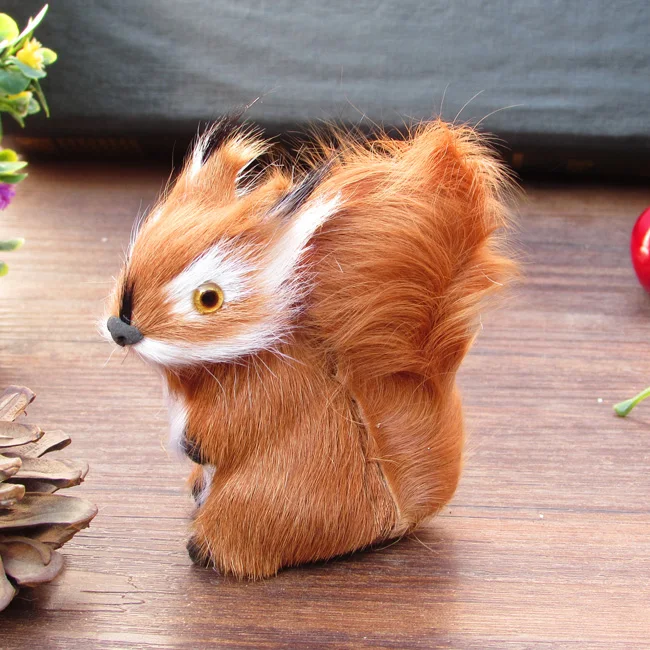 small cute simulation squirrel toy lovely mini squirrel doll gift about 8x4x8cm