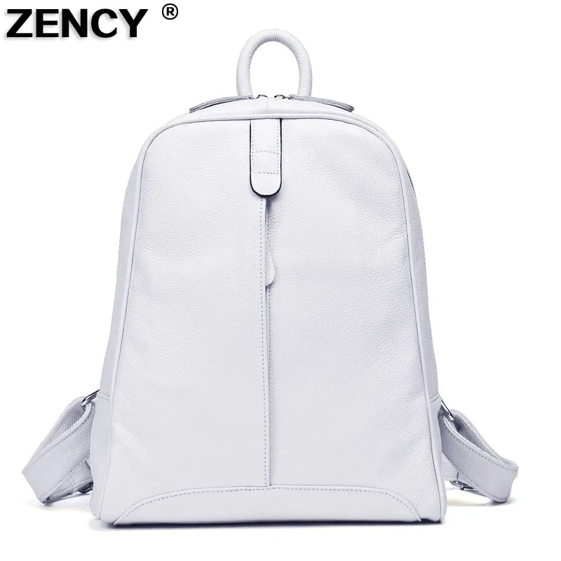 Koop ZENCY 9 Kleur Vrouwen 100% Echt Echte Koe Lederen Echte Koeienhuid Zwart Wit Grijs Beige Rugzakken dames Schooltas Tieners tas
