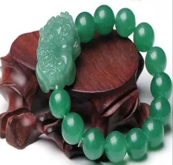 

Dark Green 100% Natural Hetian Stone Bracelet Carving Buddha Head Beads Women Men's Gift Bracelets Nephrite Qing Jades Jewelry