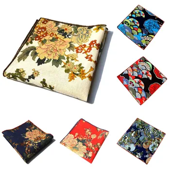 

Men Stylish Flower Floral Pocket Square Cotton Hanky Wedding Party Handkerchief BWTYX0174