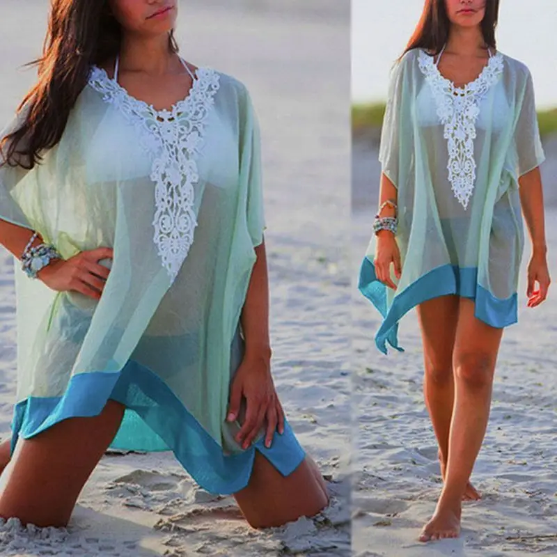 Deep V Neck Beach Tunic Bathing Suit 
