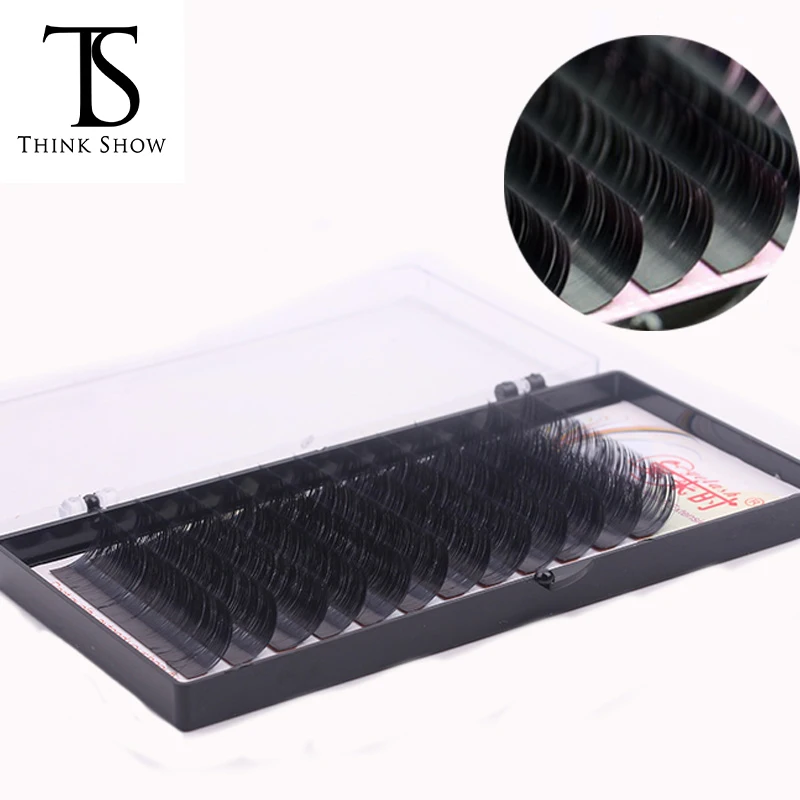 Thinkshow 3D Russia Volume Korea Silk Individual Lash Eyelash Extension Handmade Natural Long Individual Mink Lashes