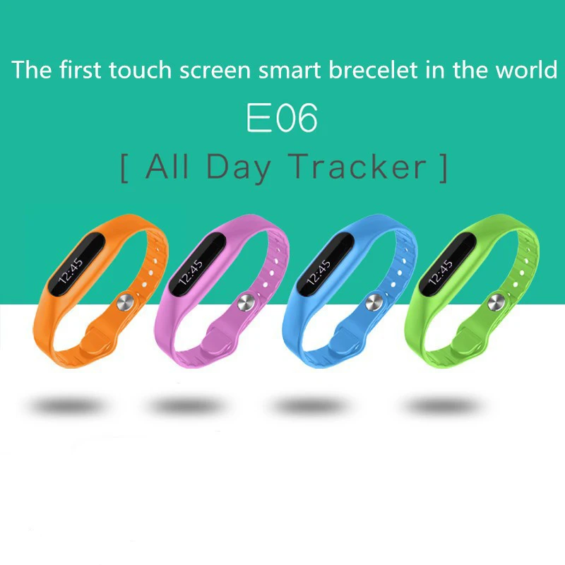 New E06 Smartband font b Smart b font bracelet Wristband Fitness tracker Bluetooth 4 0 fit New E06 Smartband font b Smart b font bracelet Wristband Fitness tracker Bluetooth 4 0 fit