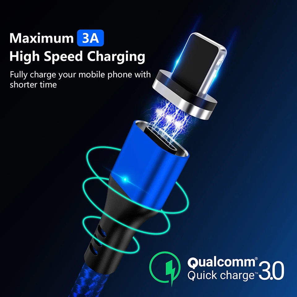 MANTIS Magnetic Cable USB Cable For iPhone Cable Apple Xs Max XR X 7 6 6s 5 5s Se iPad Quick Charge 3.0 Fast Charging Wire Cord 2
