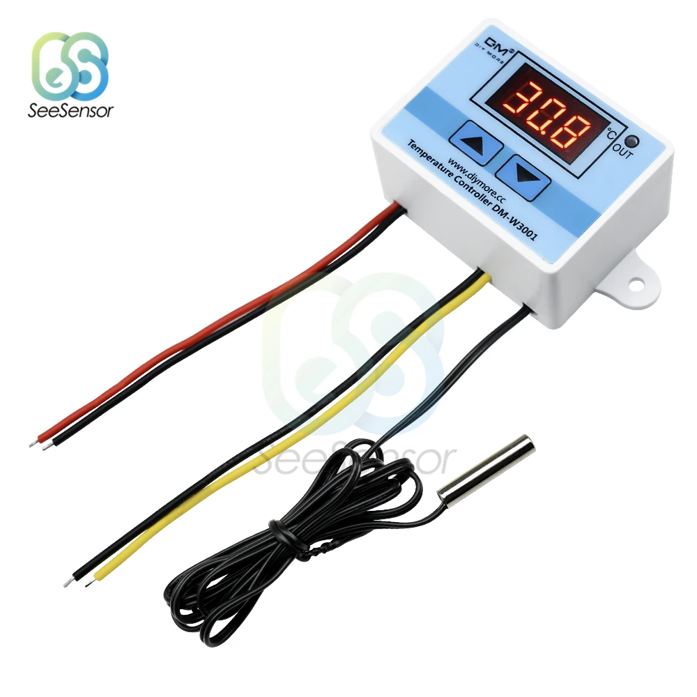 

XH-W3001 W3001 Temperature Controller Digital LED AC 220V Thermometer Thermo Controller Switch Probe Max 10A NTC10K