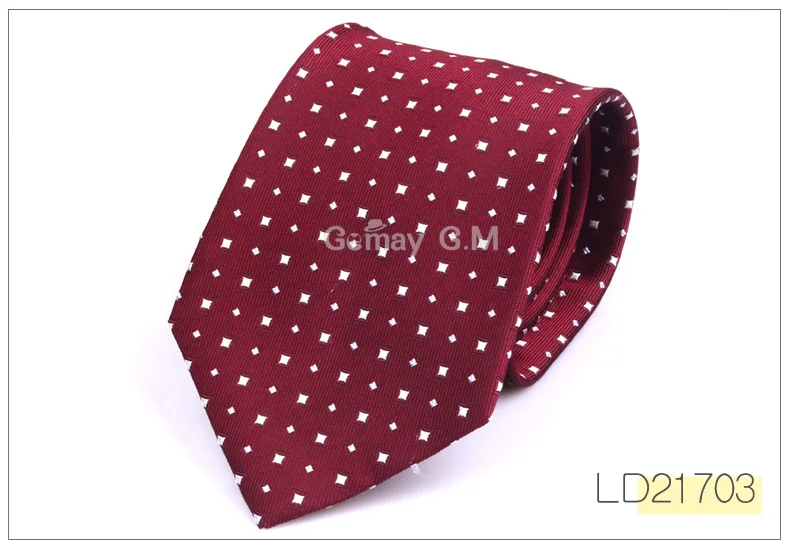 Шелк галстуки для мужчин модные классические жаккардовые точки шеи галстуки для мужчин синий темно-синий шелковый галстук для подарка вечерние в полоску галстук для костюма - Цвет: LD21703