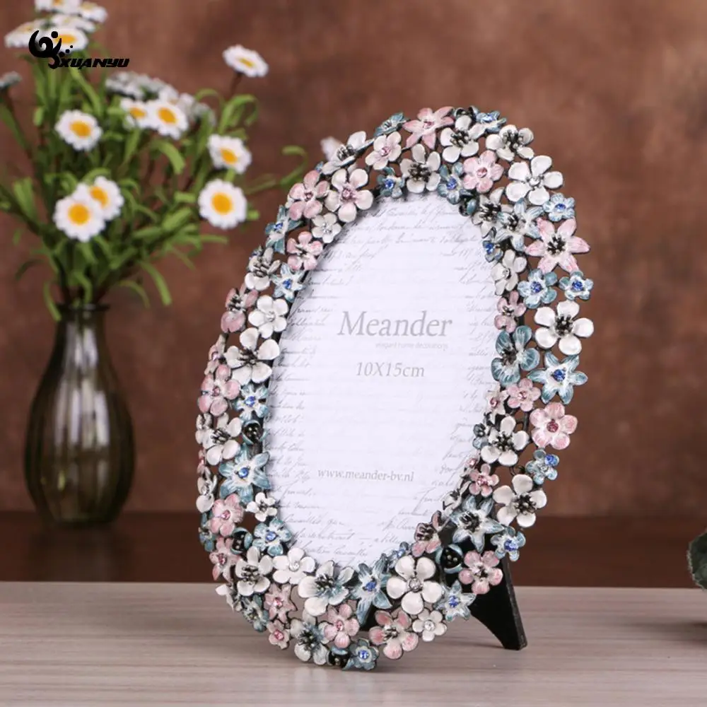 Мода Овальный Цветок фоторамки фото держатель для невесты свадебные фото оформленные настольные рамки