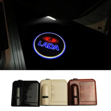 2X Universal Car Led Door Lights FOR lada Logo Led Car Logo Door Light For Lada No Drill Projector Car Logo Shadow Light