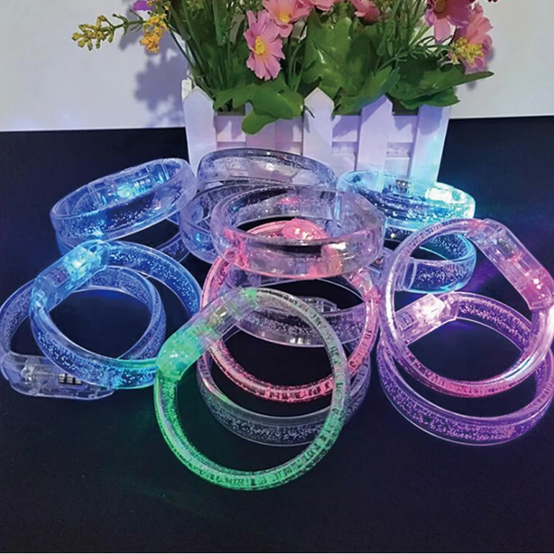 festival LED Bracelet luminous bracelet Light Up Acrylic Bangle for Party Bar Halloween Christmas Hot Dance Gift led party 20pcs (3)