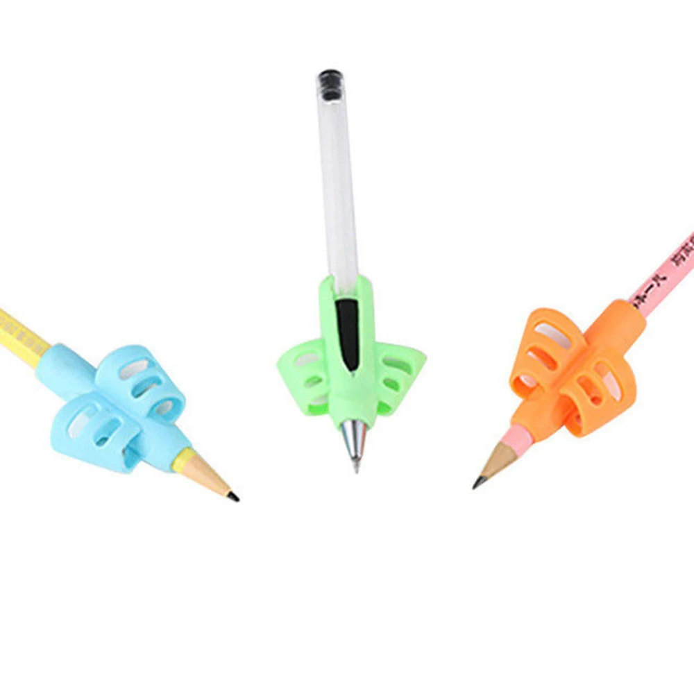 2 шт цветные детские пальцевое перо карандаш держатель помощь обучение держатель письменный корректор силиконовый инструмент для письма случайный цвет