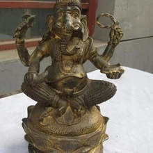 Xd 002942 1" Тибет Тантрический Бронзовый Четыре руки Слоны богатство бог Ганеша статуя Будды