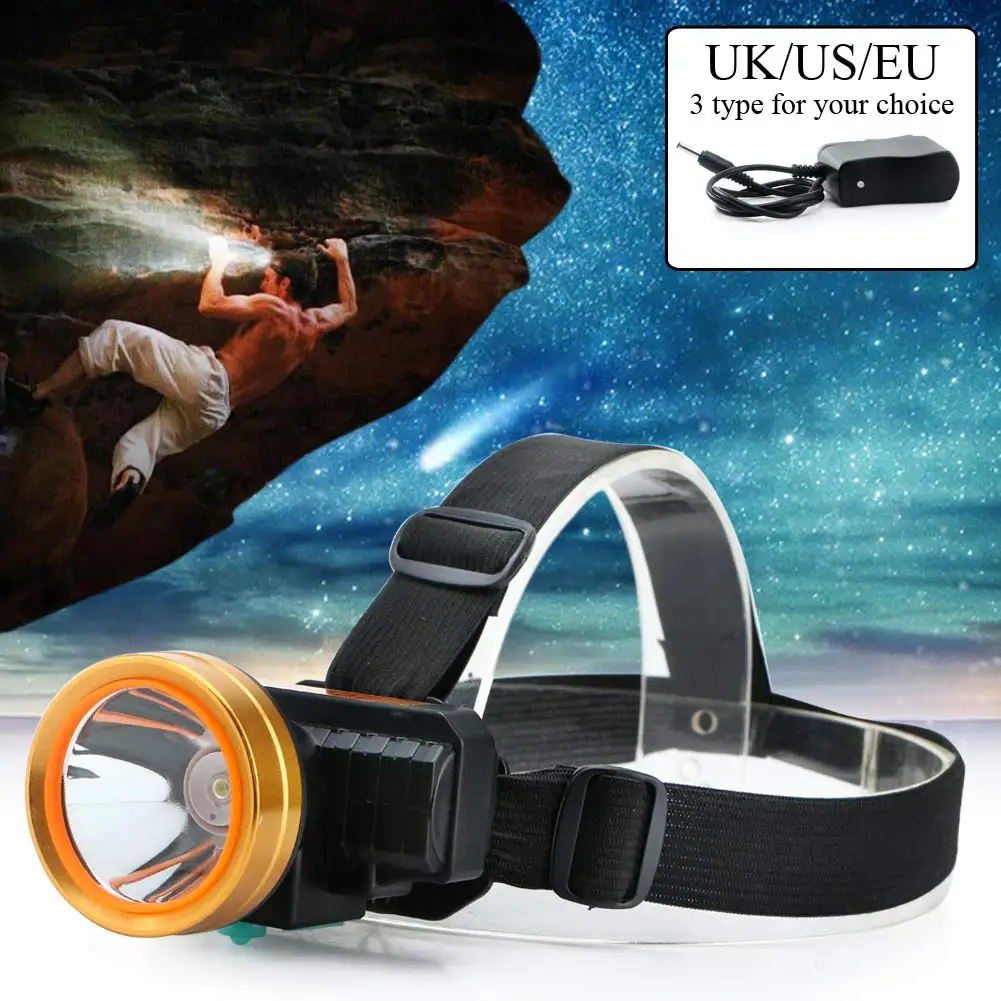 Super Bright 3000 Lumens LED Projector Headlamp Outdoor Camping Hiking Rechargeable Headlight Headlamp 2 Modes+Charger