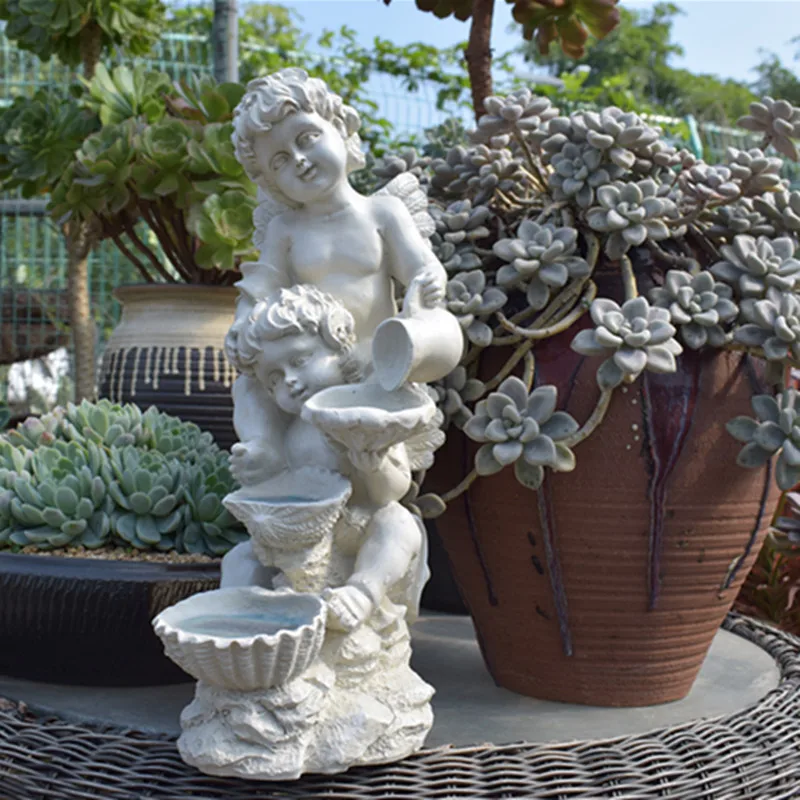 Креативный американский кантри Винтажный сад во дворе сад пейзаж Смола Ангел Украшение Скульптура магазин украшение для гостиной