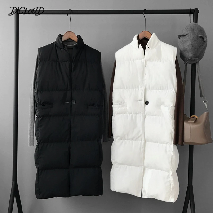 Harajuku Casual Long Cotton Vest font b Women b font Fashion 2018 Autumn Winter Warm Coat