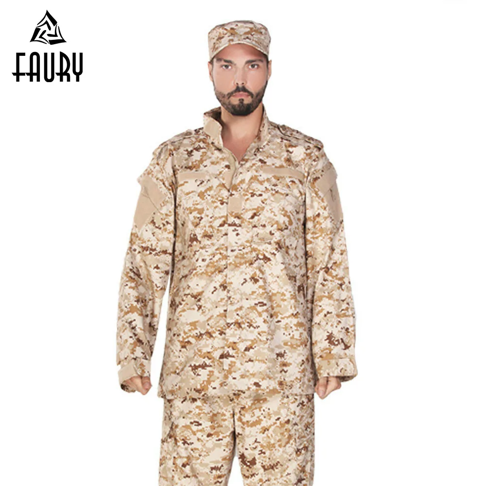 

Army Men Tactical Special Forces Military Uniform Camouflage Wear-resistant Training Work CS Combat Hunting Clothes Coat+Pants