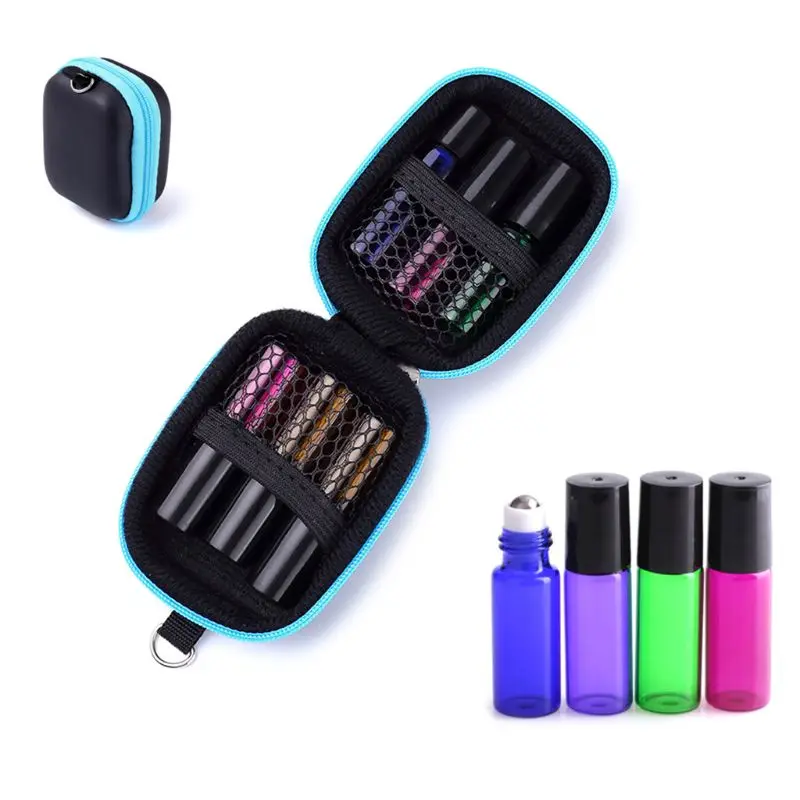 

6 Bottles 5ml Rollers Essential Oil Case Protect Bag Travel Carrying Shockproof Storage Organizer Portable Outdoor Accessory