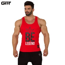 GITF Спортивная майка для бега, мужская майка без рукавов для спортзала, летняя хлопковая дышащая мужская майка для бодибилдинга, майка для тренировок, фитнеса, Спортивная рубашка