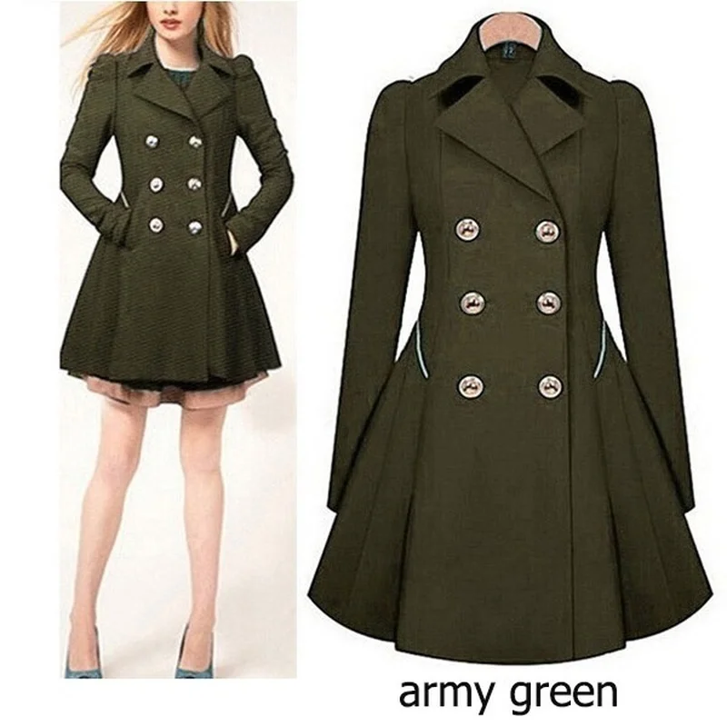 

ZOGAA Women Long Trench Coat Ladies Autumn Solid Color Double Breasted Warm Windbreaker Female Causal Long Trench Coat 2019 Hot